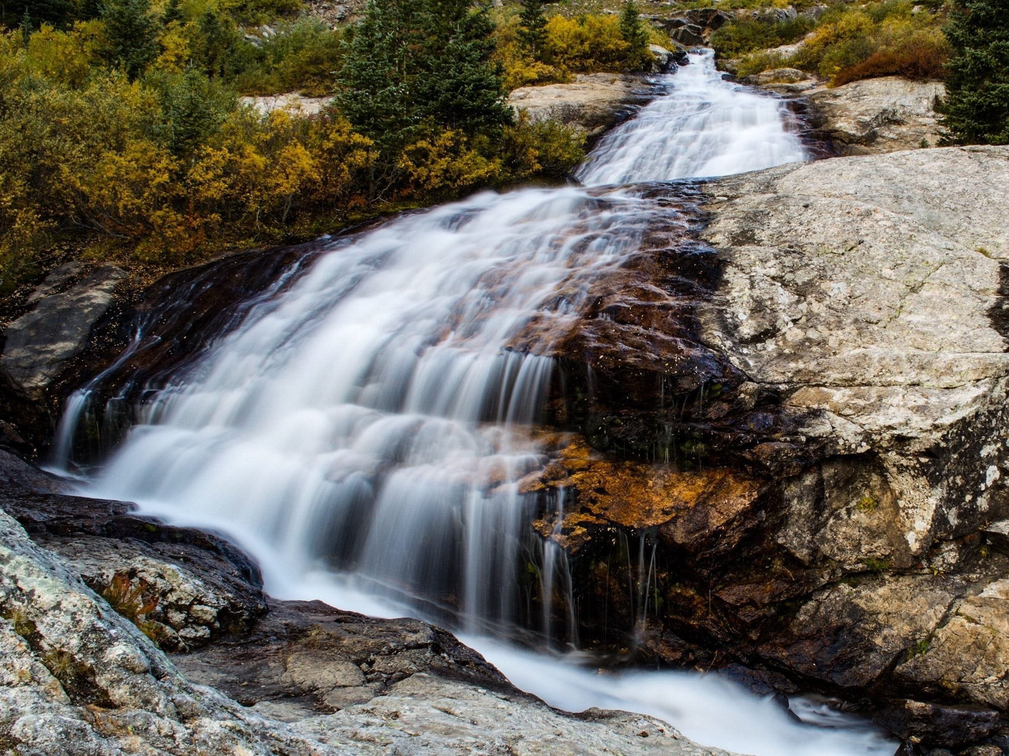 One of the many Breckenridge waterfalls found in Monte Cristo Gulch.