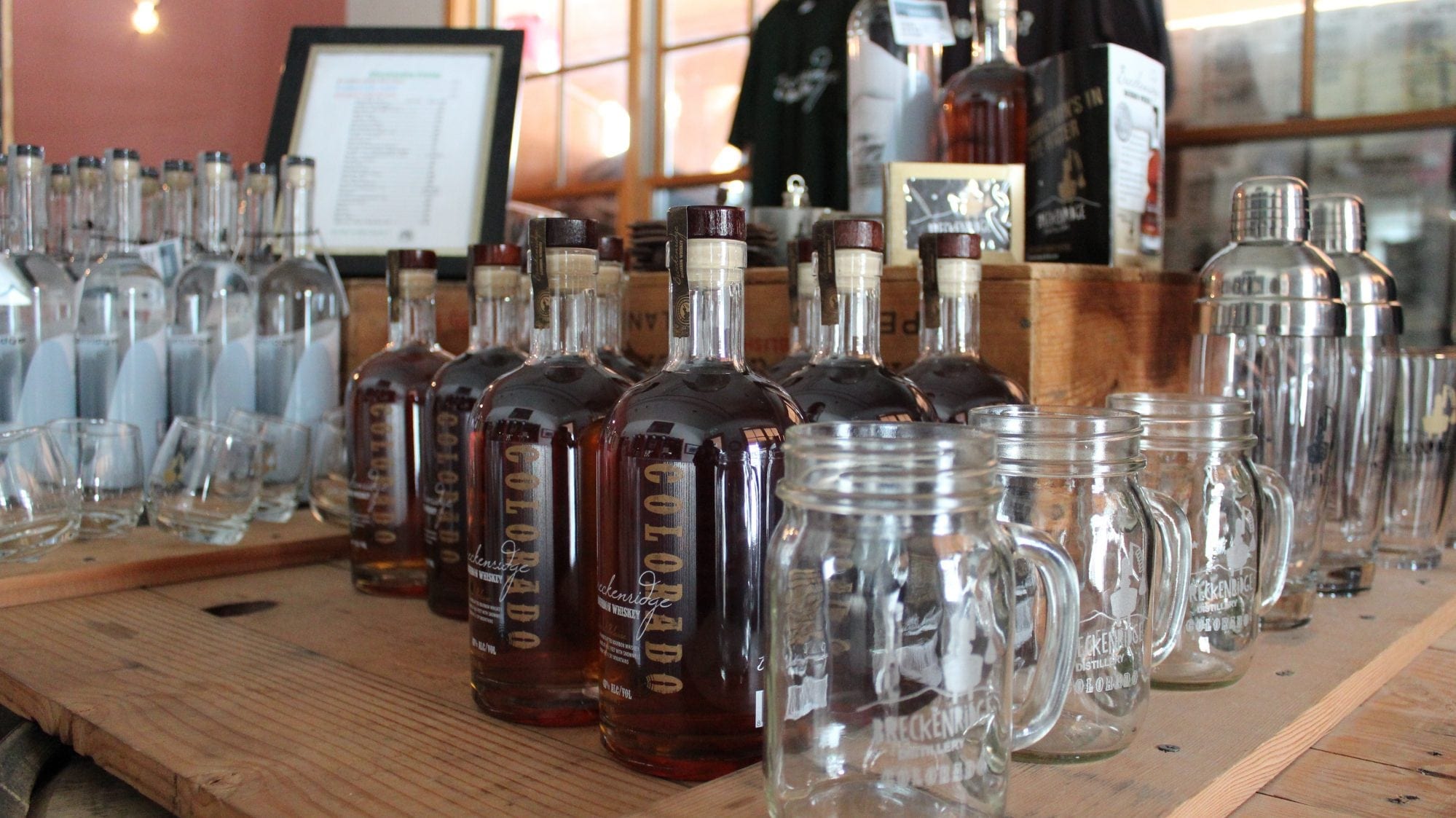 Bottles of bourbon from Breckenridge Distillery