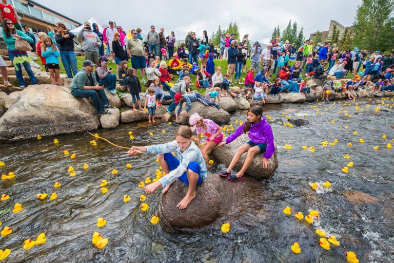 The Great Rubber Duck Race during Labor Day Weekend in Breckenridge.