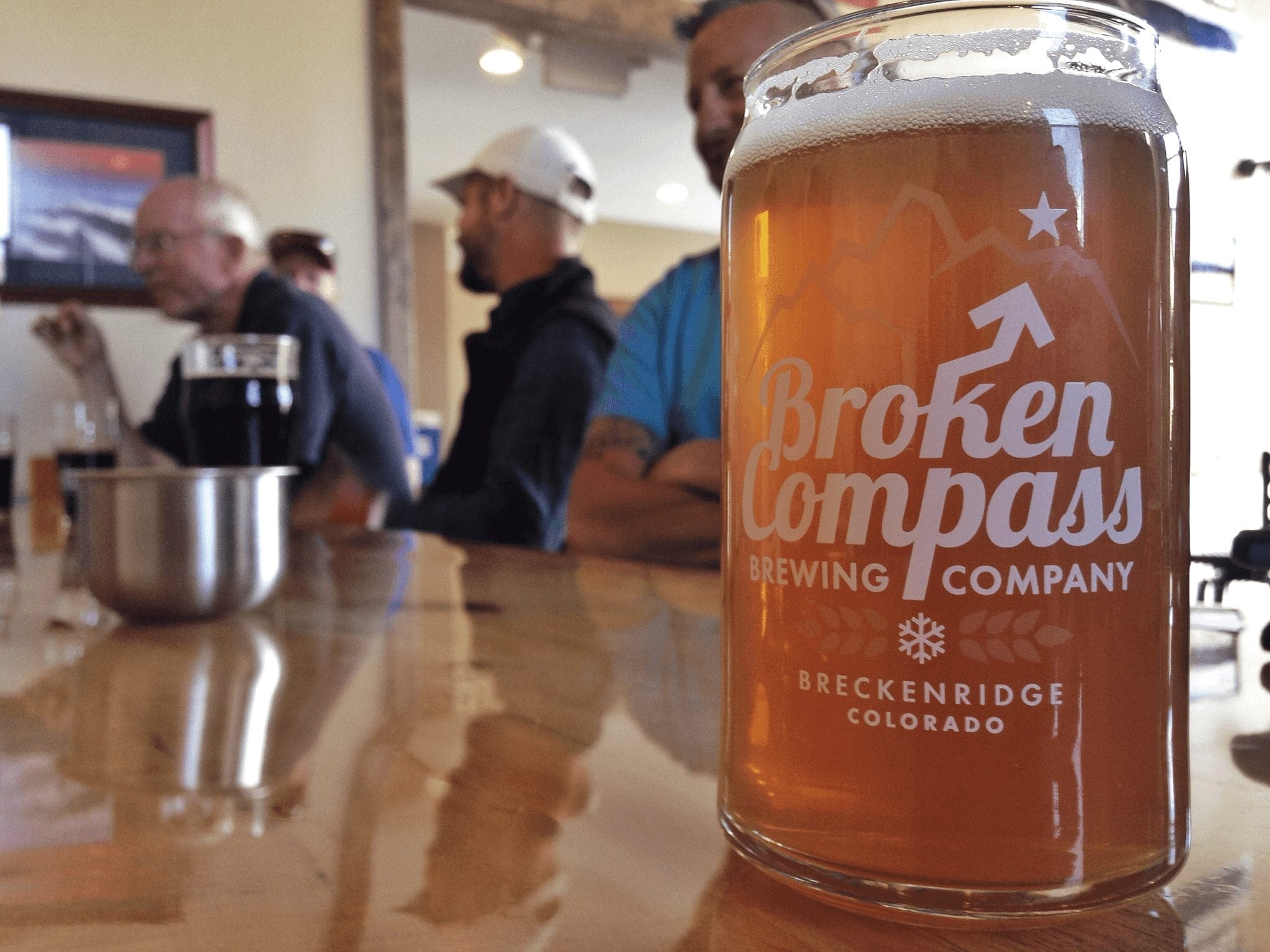 Glass of beer at Broken Compass Brewing Company in Breckenridge