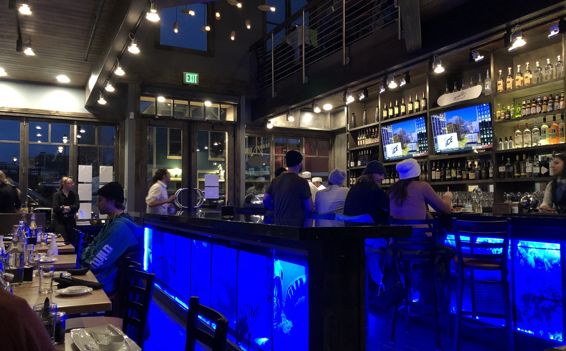 The Blue Fish in Breckenridge: bar area and lights