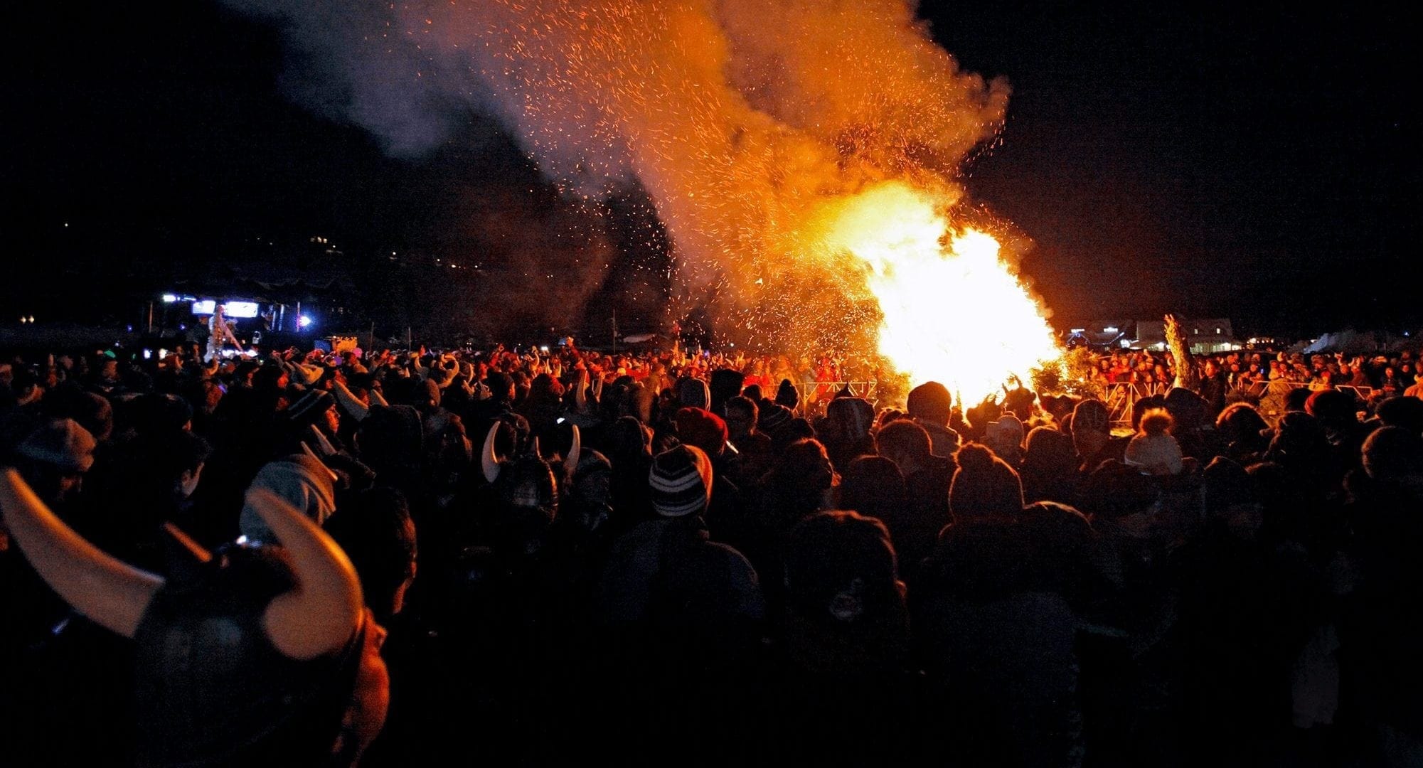Bonfire during Ullr Fest in Breckenridge, Colorado