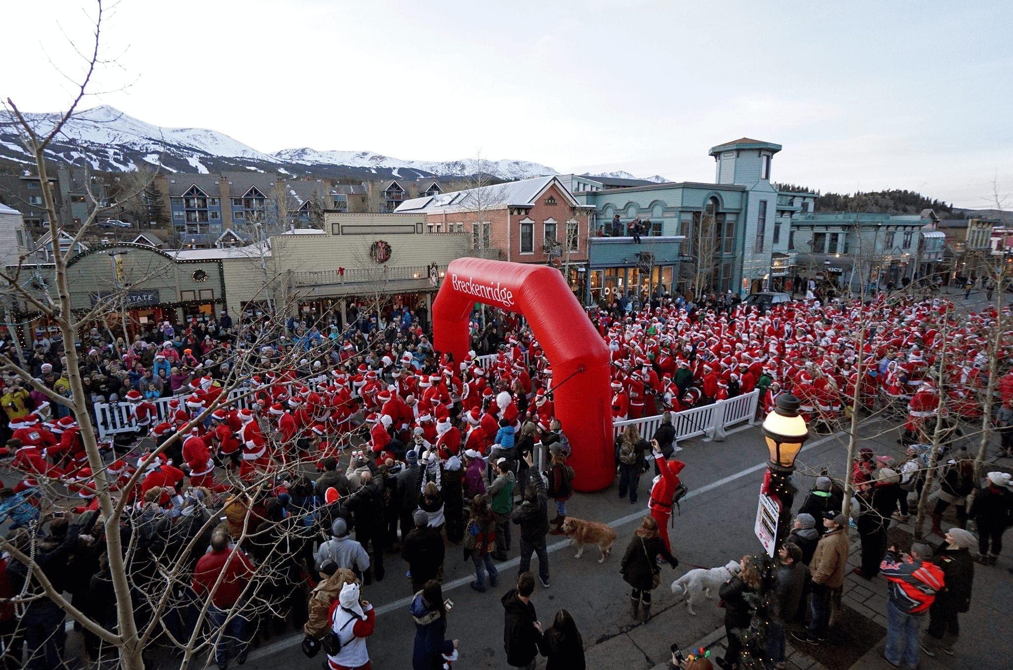 Breckenridge Starting Line of the Race of the Santas