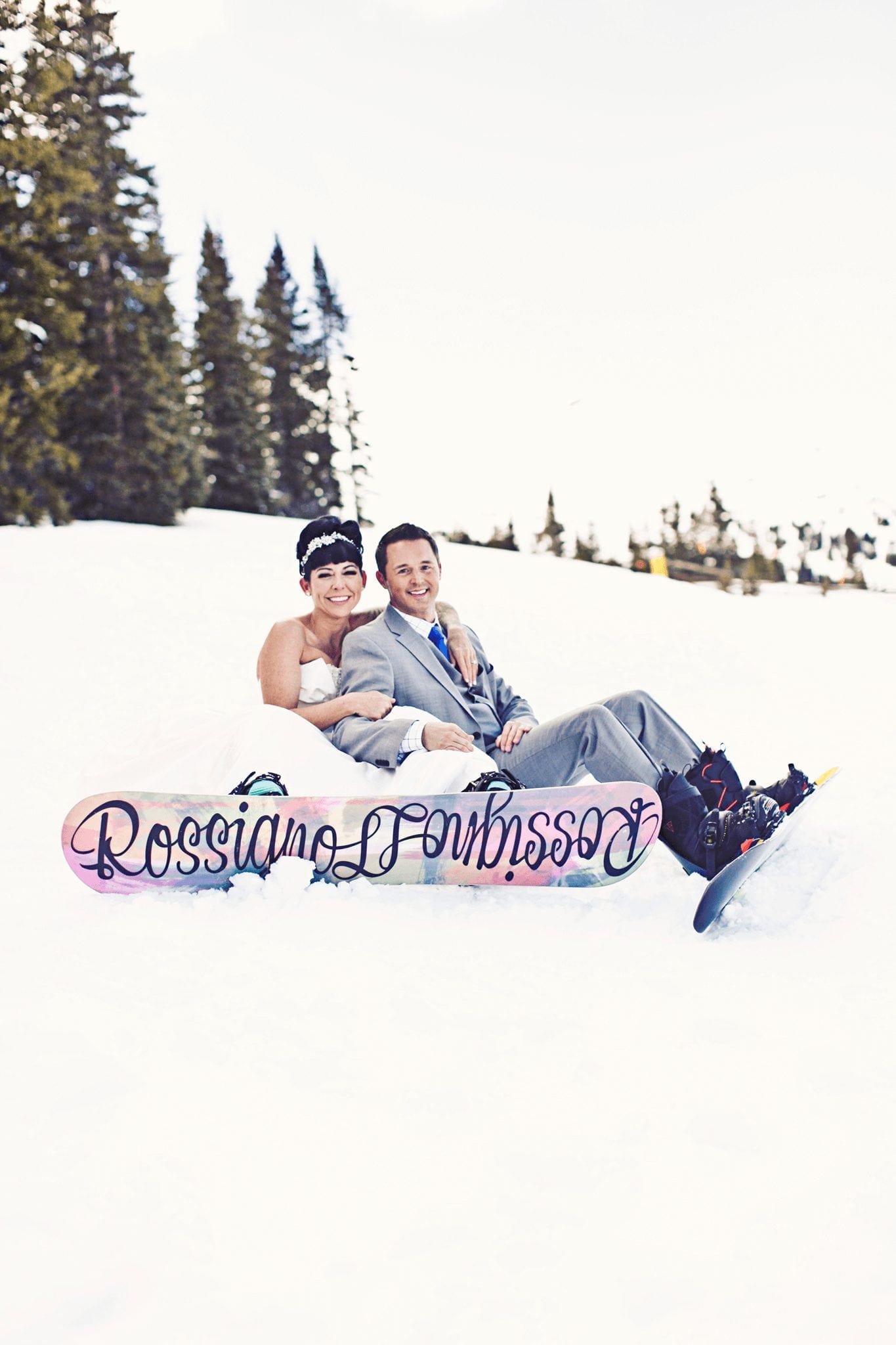 Winter Wedding in Breckenridge: couple in the snow