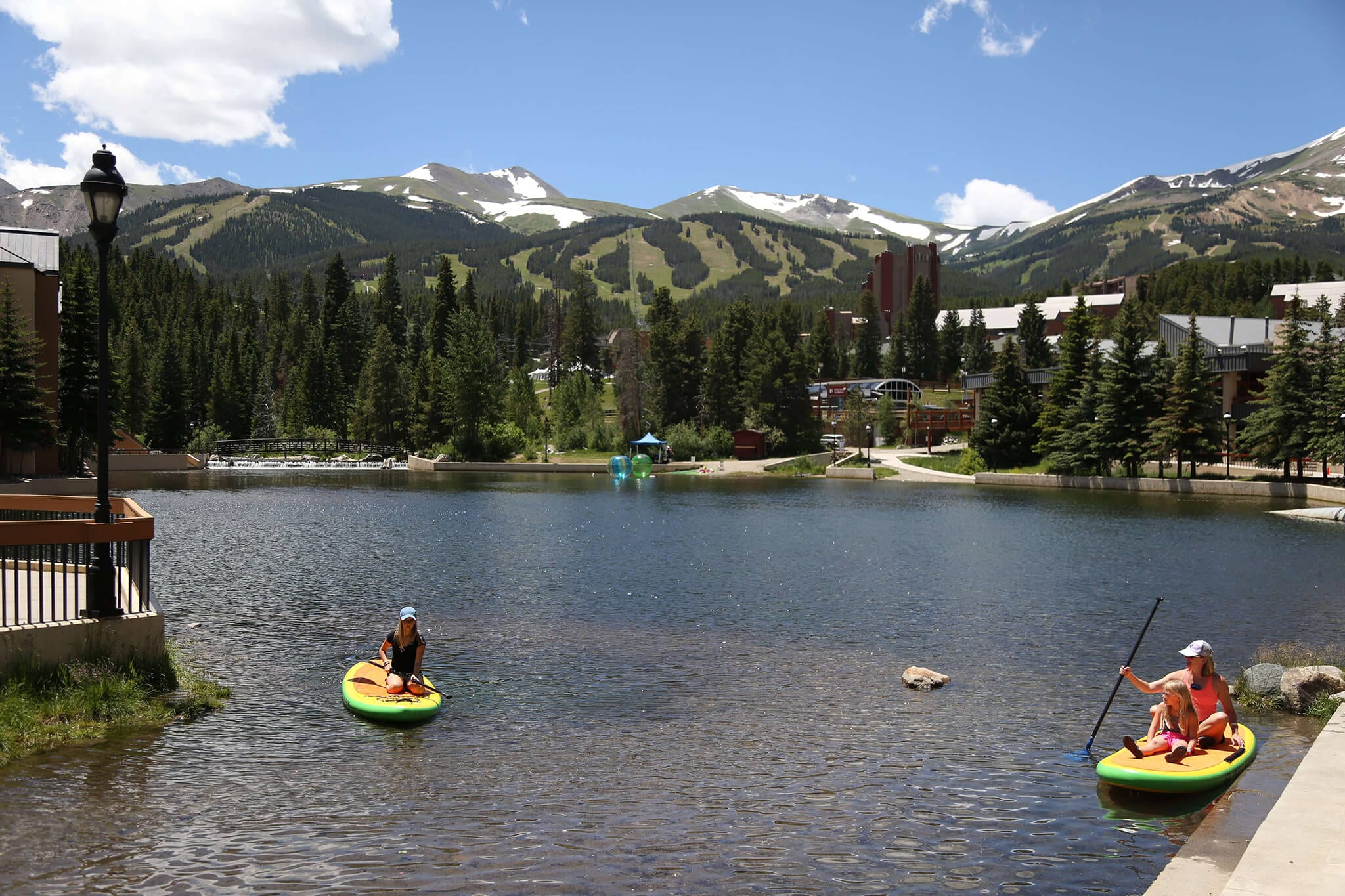 Paddleboarders on Maggie Pond in Breckenridge