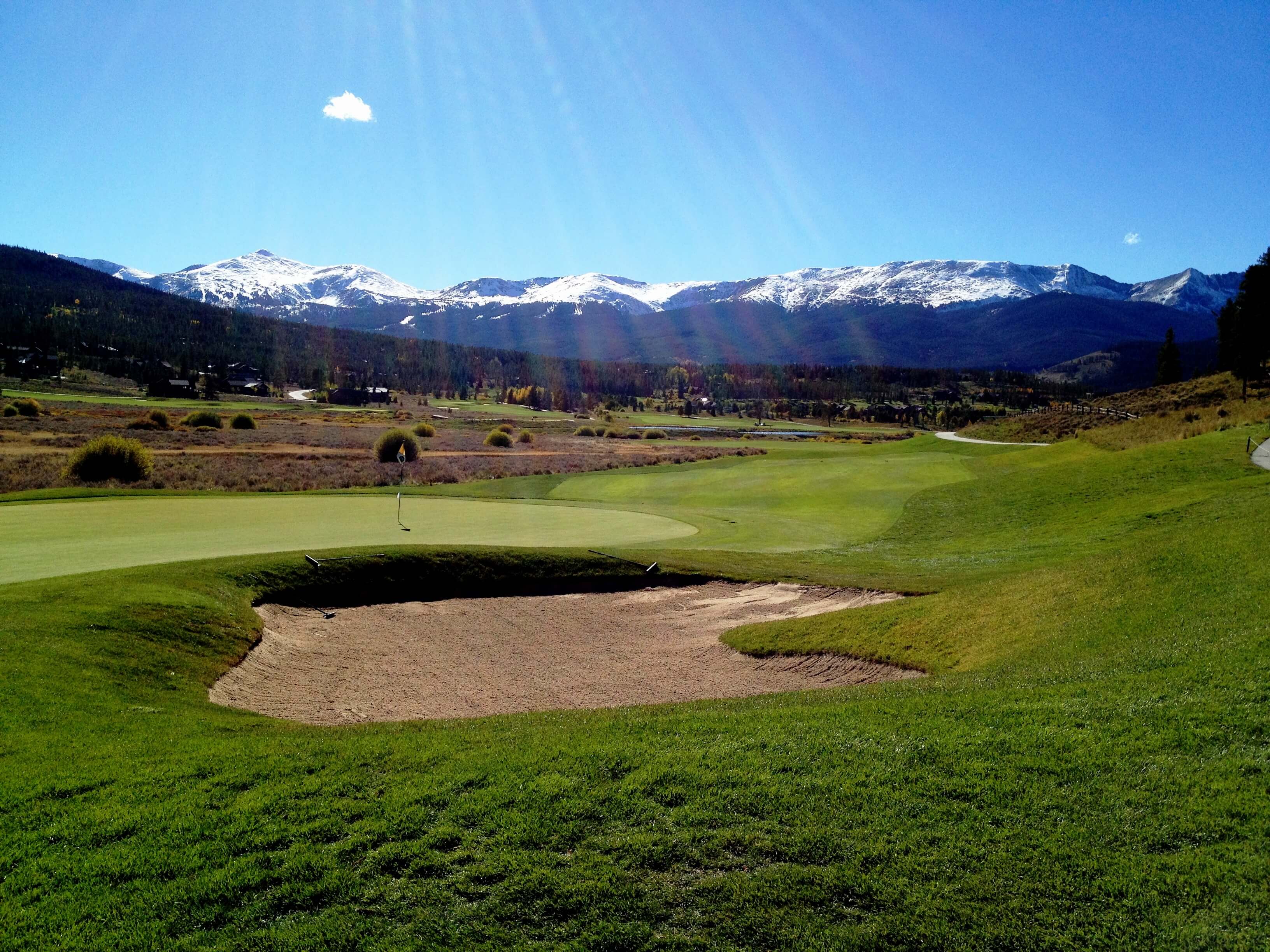 View of hole 2 and Rays of Sun at the Breckenridge Golf Course