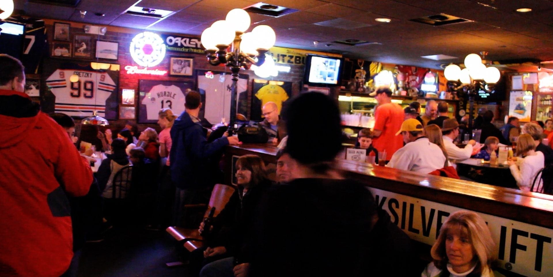 Downstairs at Eric's, one of Breckenridge's best sports bars.