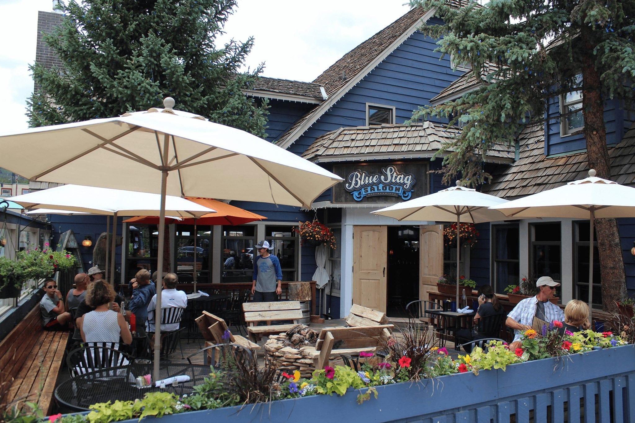 The Blue Stag Saloon front patio in Breckenridge