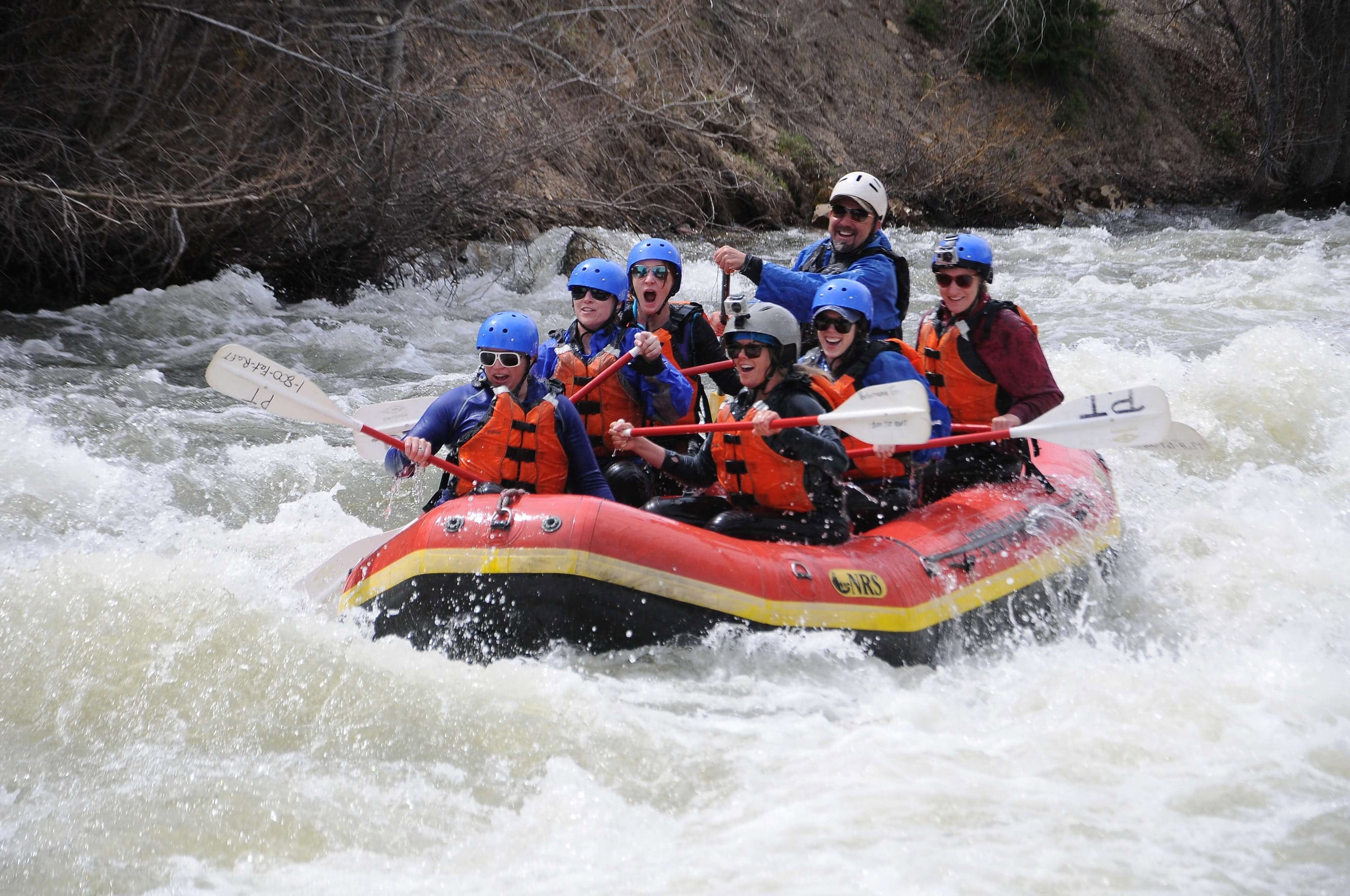 Breckenridge whitewater rafting group going down Brown's Canyon.