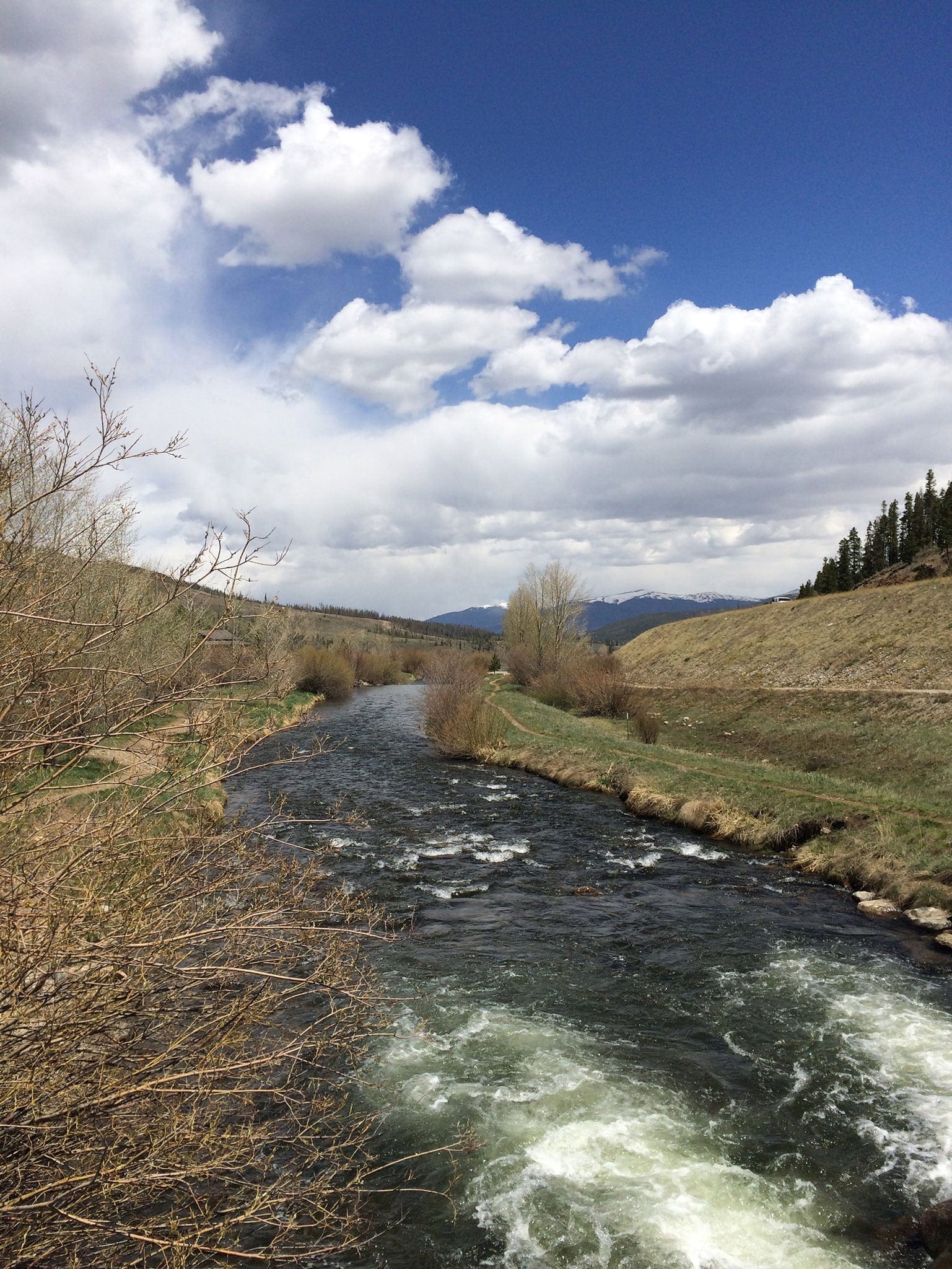 The River Trail follows the Blue River as it flows to the north of Breckenridge, and is one of the great spots for those people hiking in Breckenridge without a car.