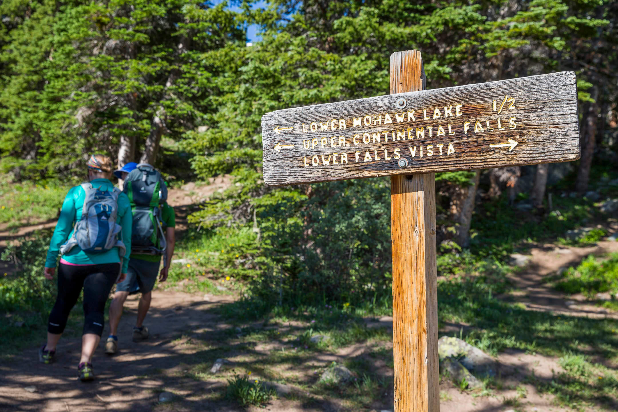 Trail sign for Breckenridge hiking trails
