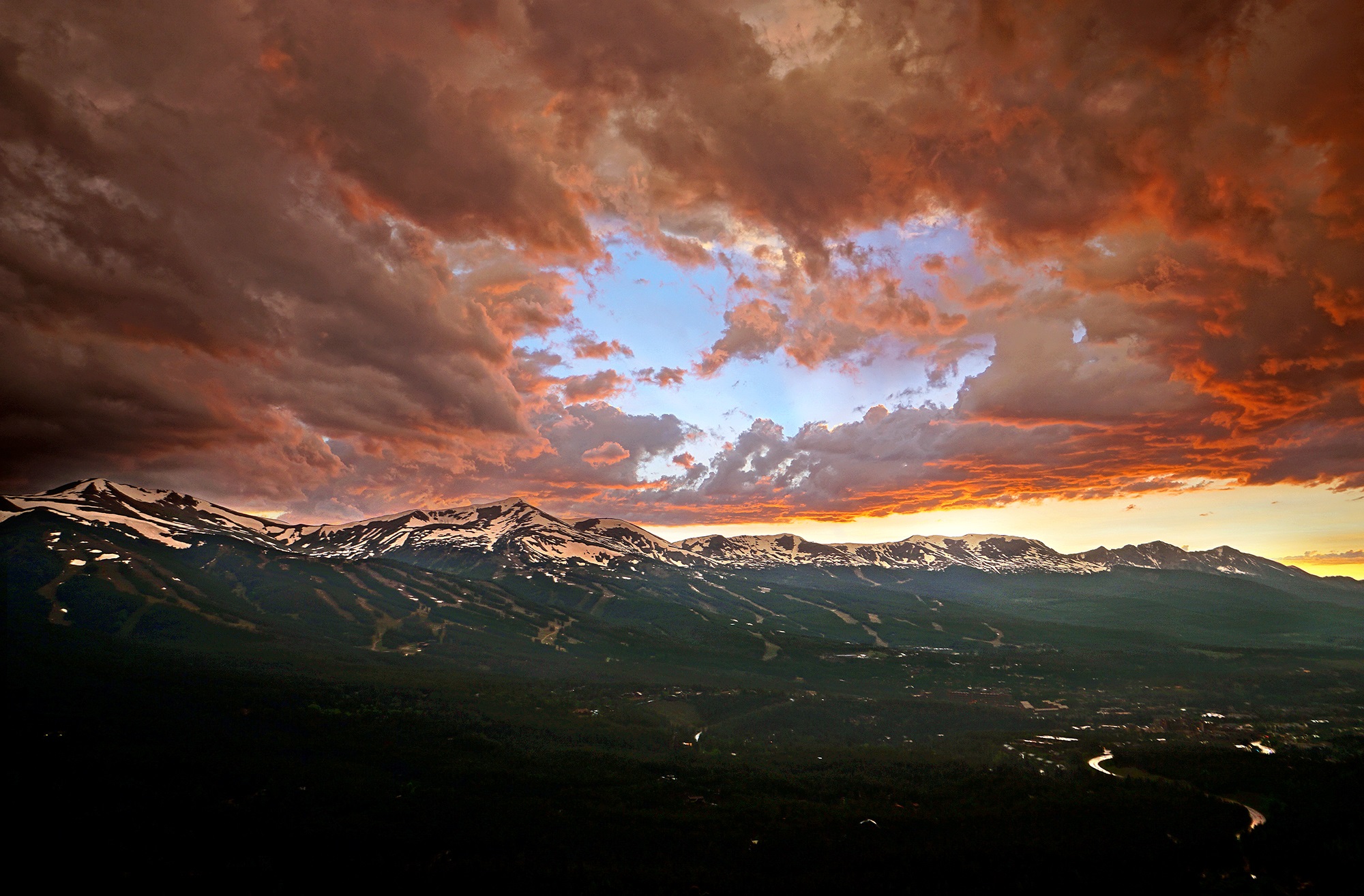 Storms clouds over the Breckenridge mountains