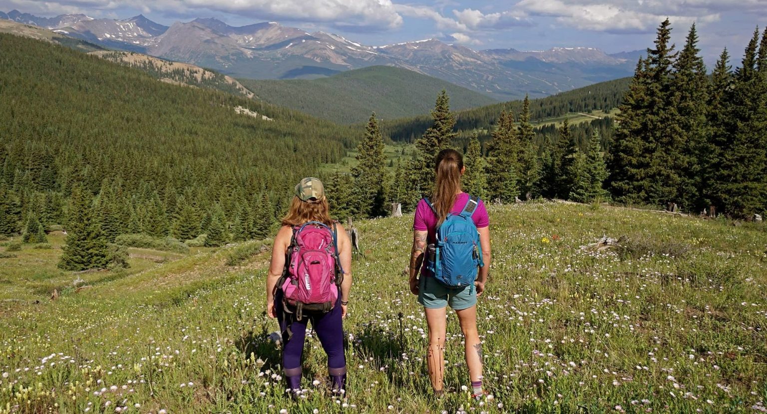 Two women hiking in Breckenridge - photo by Louie Traub