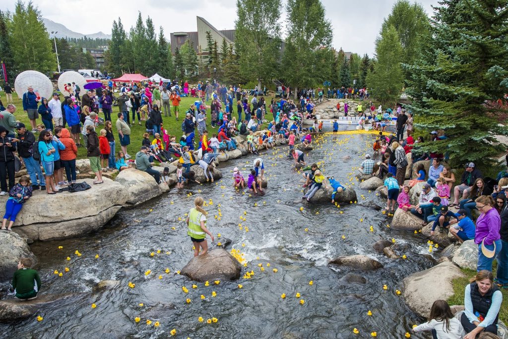 The Duck Race during Labor Day Weekend in Breckenridge.