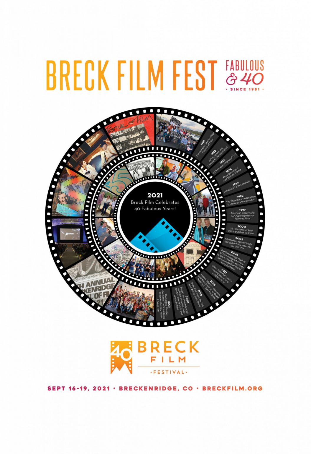 Breck Film Fest logo: Fabulous and 40