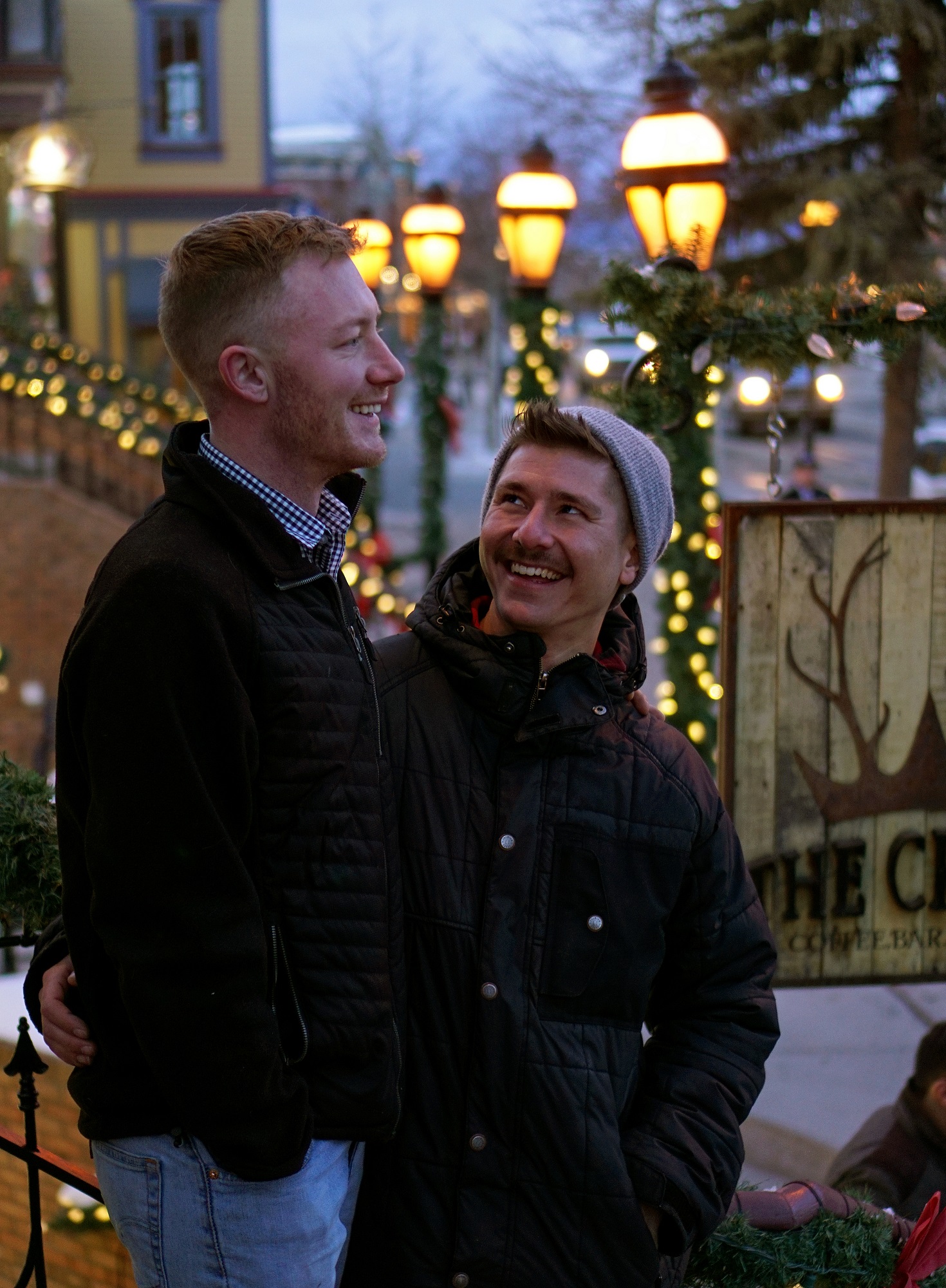 Two smiling men during Pride in Breckenridge