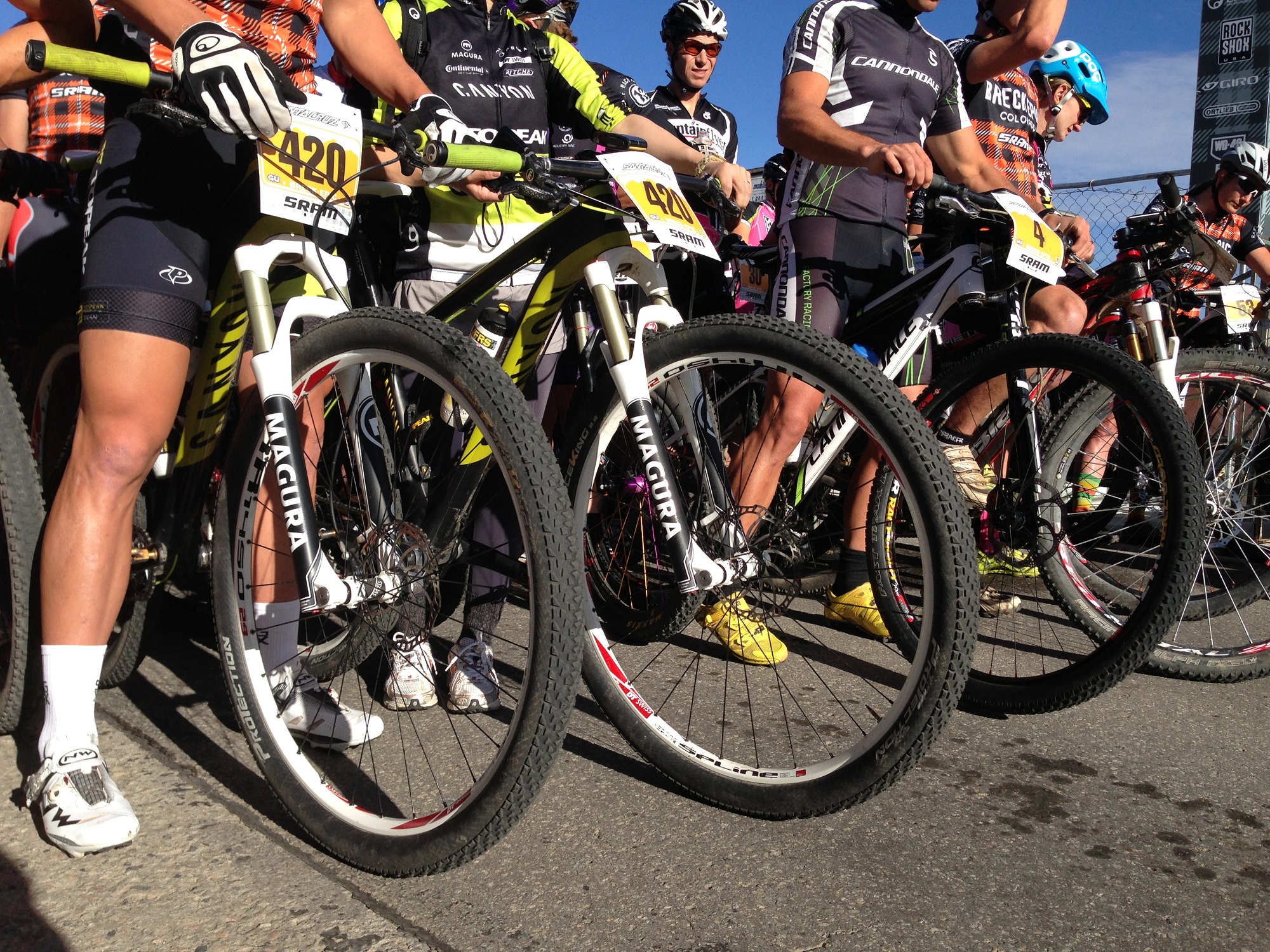 Bikes lines up during the Breck Epic bike race