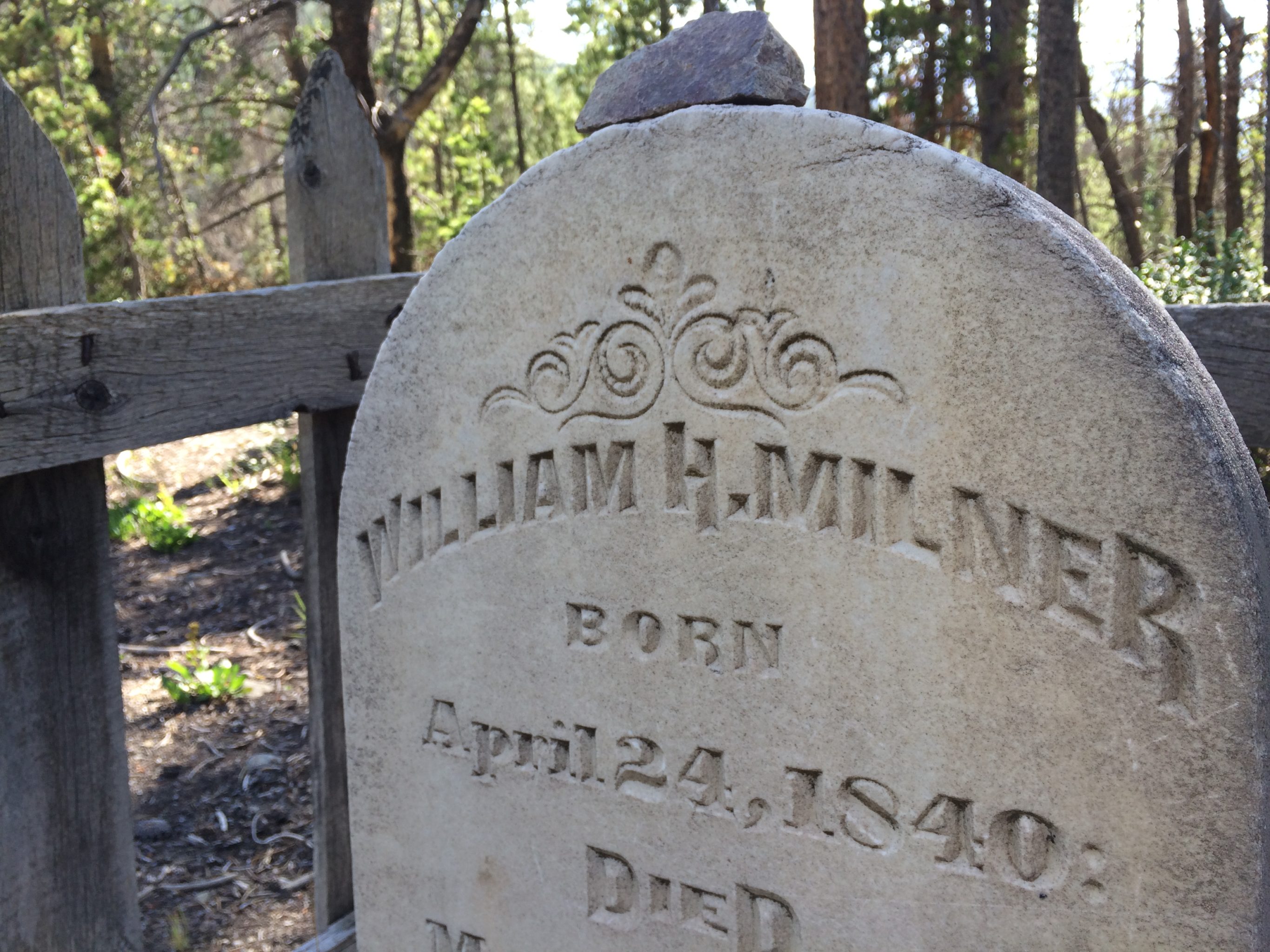 William H. Milner tombstone in Breckenridge 