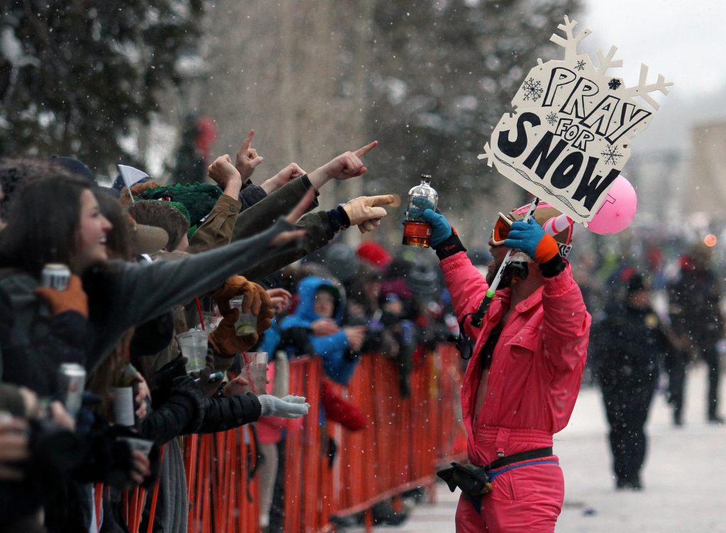 Pray for snow mascot