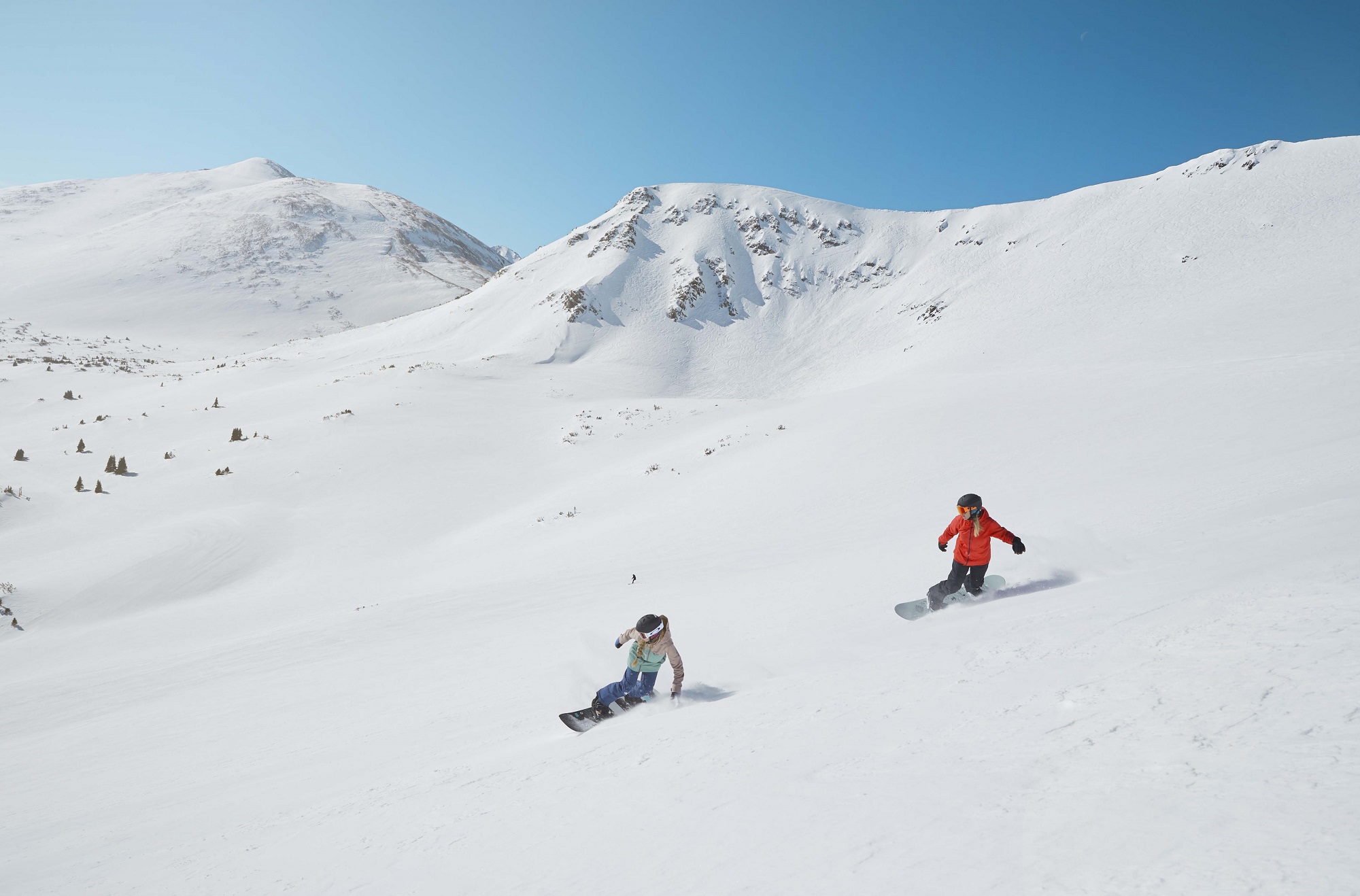 Skiers in winter at Breckenridge Ski Resort 