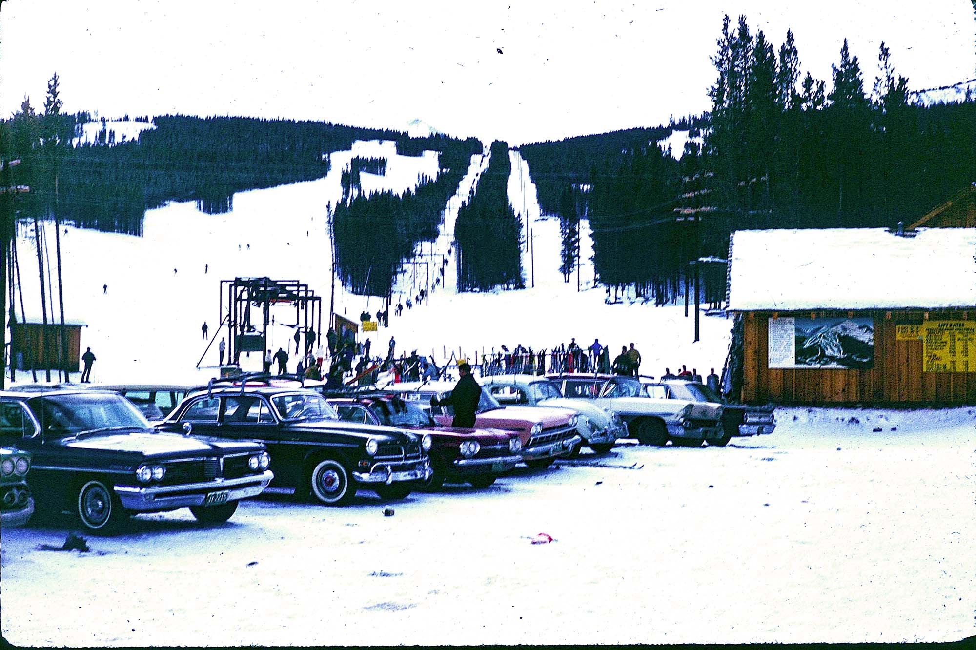 Parking lot at the base of Peak 8, Breckenridge Ski Area, Breckenridge (Colo.)--1963