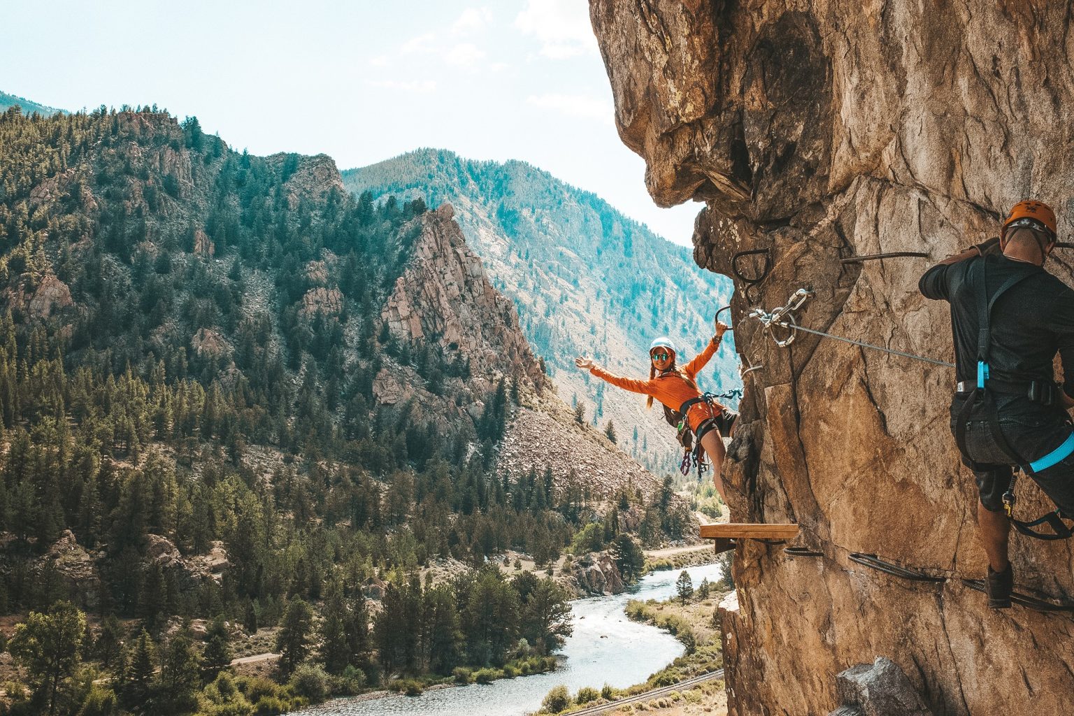 lady enjoying a rock climbing activity