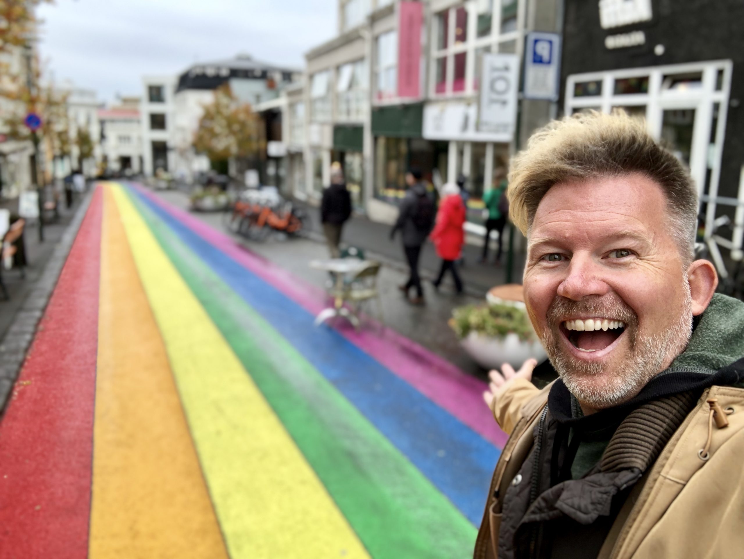 Photo of Dean Nelson celebrating Pride in Iceland