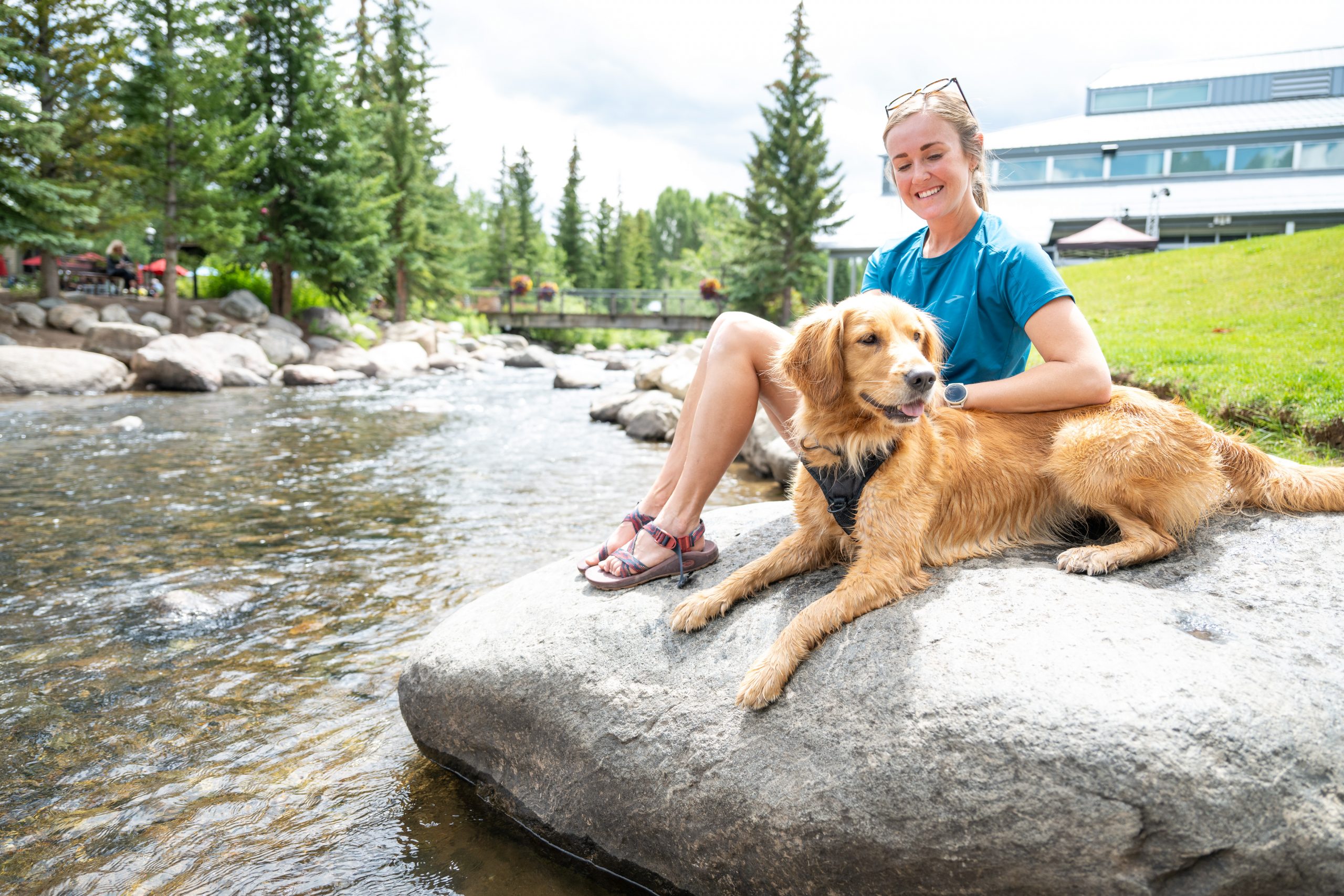 Woman and her dog.